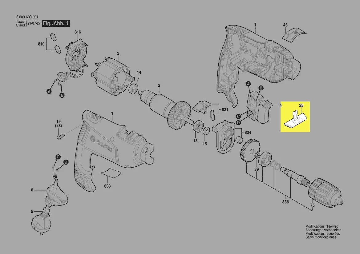 Curseur inverseur réf. 1 619 P04 227 BOSCH